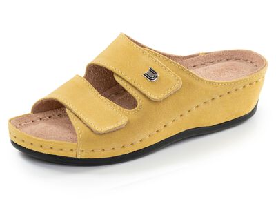 Leichte Damen-Pantoletten, Weite G, mit Klettverschluss 