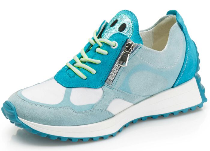 Waldl&auml;ufer Sneaker mit frecher Glitzer-Applikation T&Uuml;RKIS