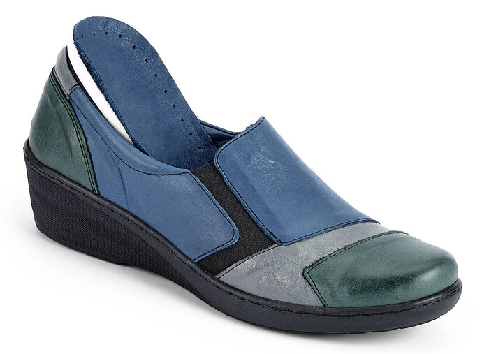 Gemini Slipper mit seitlichen Gummiz&uuml;gen JEANS-TANNE-GRAFIT