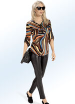 Modische super flauschige Shirt-Tunika aus elastischem Feinjersey 