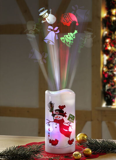 Batteriebetriebene LED-Kerze mit Projektor 