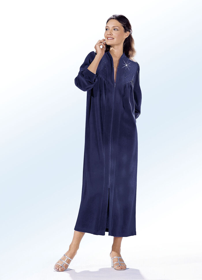 Hausmantel mit Strasszier MARINE