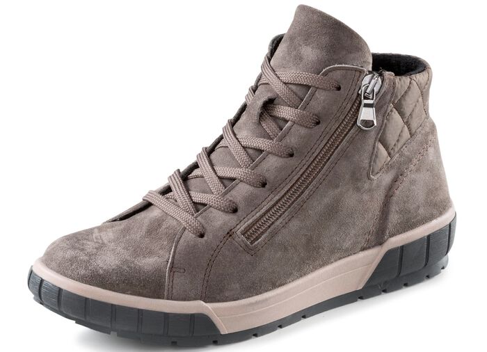 ELENA EDEN Schn&uuml;r-Bootie mit zwei Seitenreissverschl&uuml;ssen TAUPE