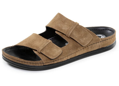 Mubb, klassische Herren-Pantoletten, Weite H, aus Leder 