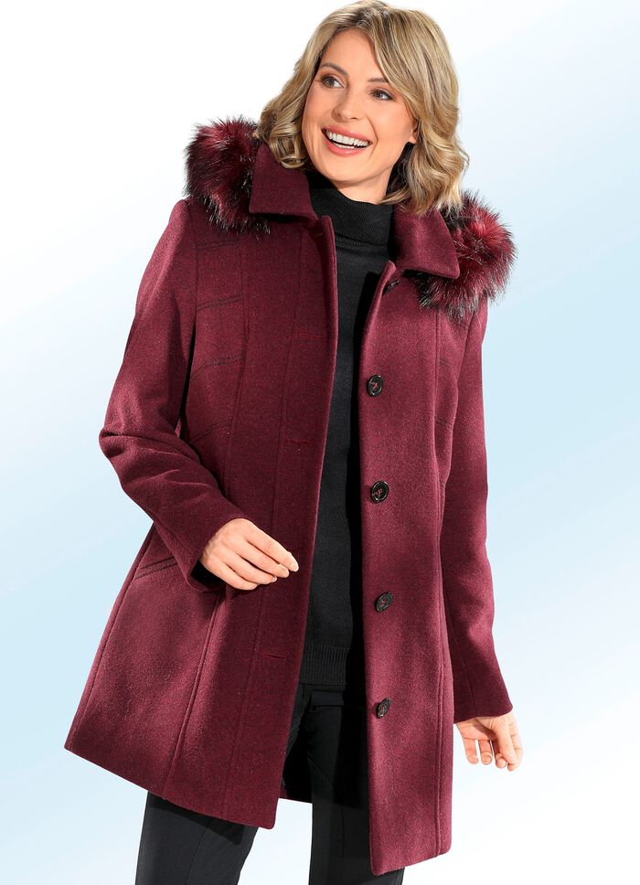 Jacke mit abnehmbarer Kapuze WEINROT