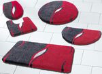 Badgarnitur in extra weicher Supersoft Qualität GRAU-ROT