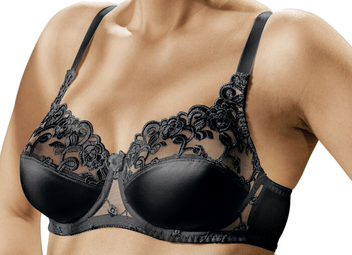Naturana Zweierpack Bügel-BH mit Tüllstickerei im Vorderteil 1X SEKT, 1X SCHWARZ