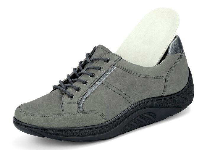 Waldl&auml;ufer Schn&uuml;rschuh mit edlen Metallicleder-Eins&auml;tzen 