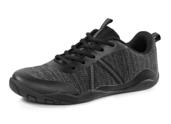 Barfu&szlig;schuh aus Textilmaterial mit Synthetik-Bes&auml;tzen SCHWARZ-GRAU