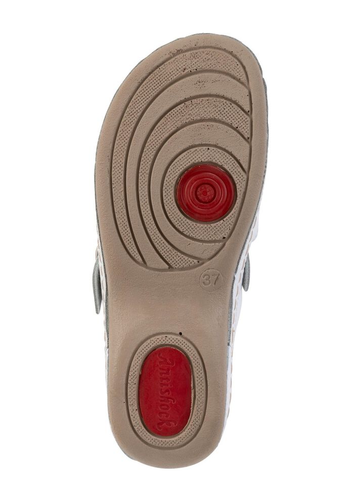 ELENA EDEN, sommerliche Damen-Clogs, Weite G, mit verstellbarer Schliesse WEISS