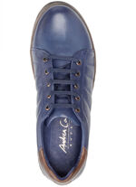Andrea Conti Schnür-Sneaker mit rückwärtigem Kontrast-Besatz MARINE