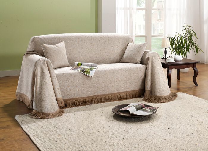 Klassische &Uuml;berw&uuml;rfe mit Fransen BEIGE