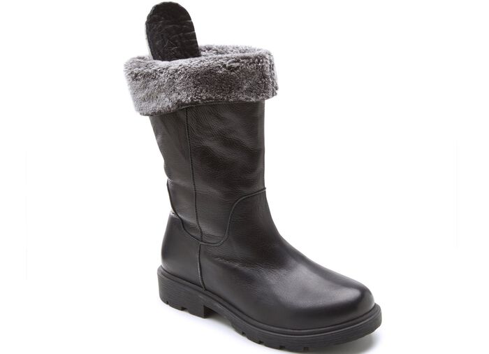 Andrea Conti Stiefel mit flauschigem, umschlagbaren Kragen SCHWARZ