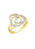 Herz-Damenring mit 68 Diamanten 