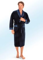 Bademantel mit Brusttasche in 3 Farben NACHTBLAU