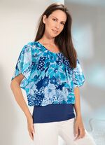 Poncho-Tunika mit Fledermaus&auml;rmeln 