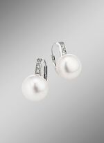 Ohrringe mit S&uuml;sswasser-Zuchtperlen und Diamanten 