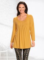 Longshirt mit Pl&auml;ttchenzier in 2 Farben 