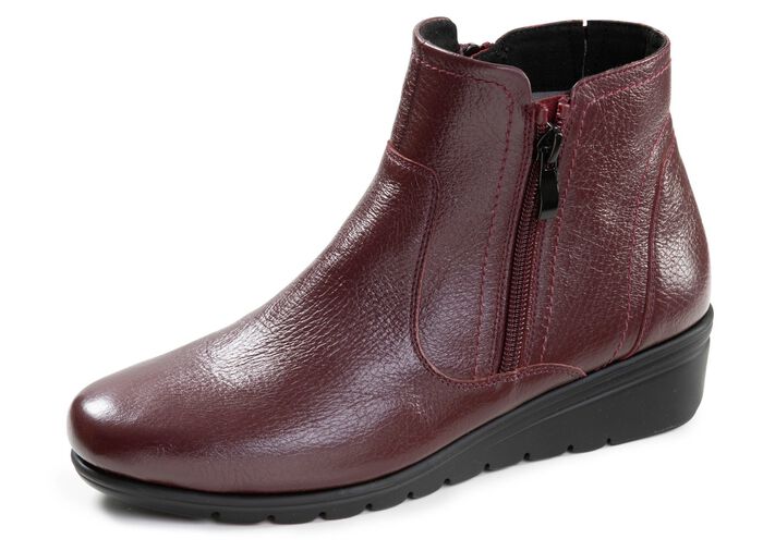 ELENA EDEN, gef&uuml;tterte Damen-Stiefeletten, Winterschuhe, Weite G, mit Rei&szlig;verschluss BORDEAUX