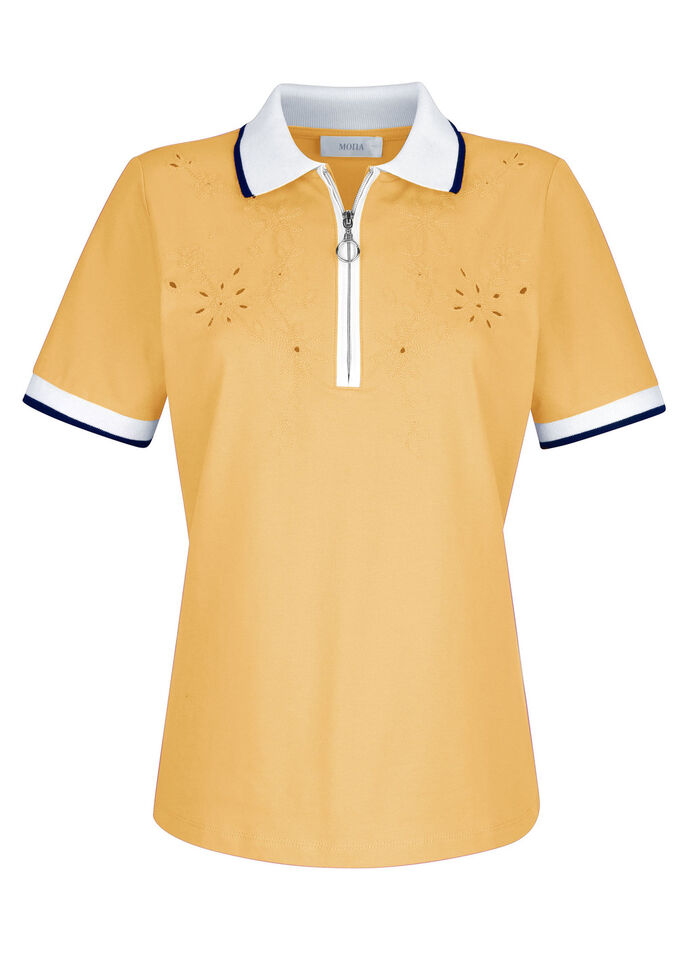 Poloshirt mit Cut-Outs in 2 Farben GELB