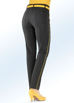 Hose in dezenter Fischgrat-Optik SCHWARZ-GRAFIT-MESSING