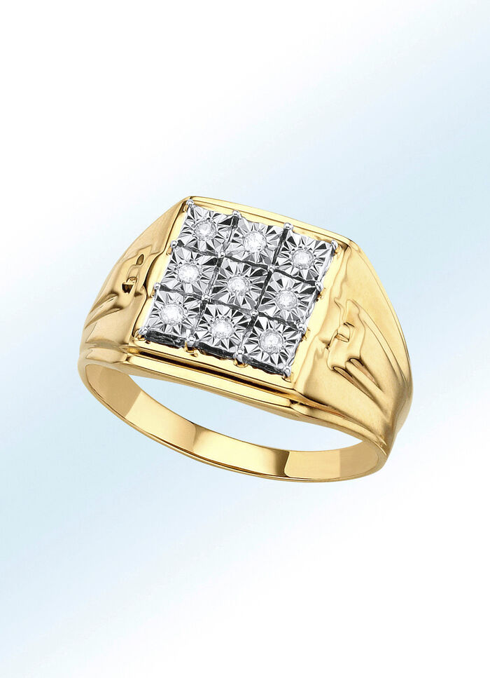 Interessanter Herrenring mit Brillanten