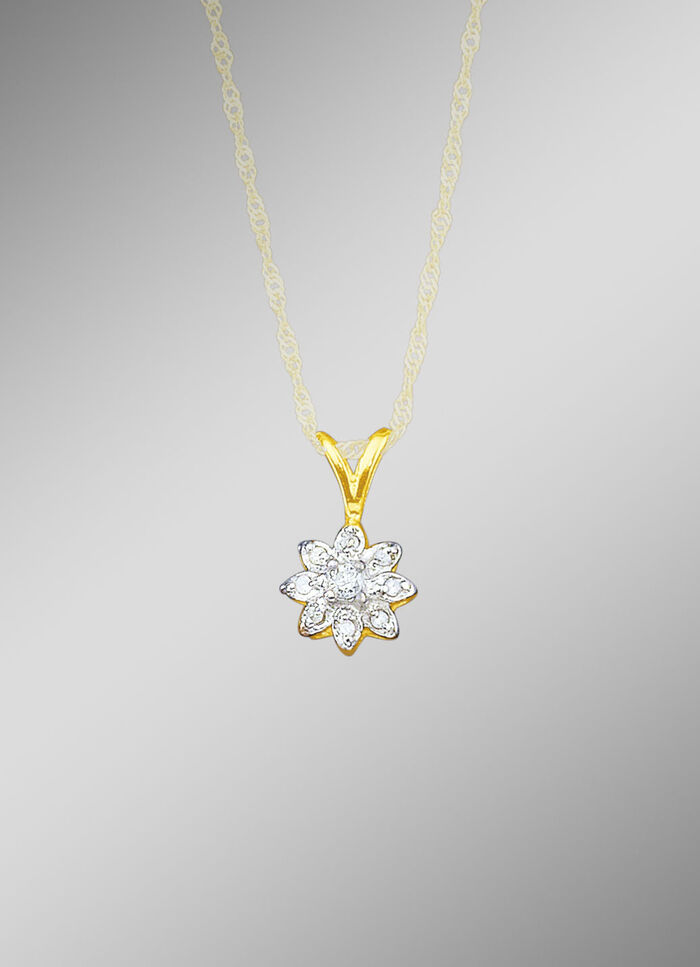 Anhänger mit Brillant und Diamanten 