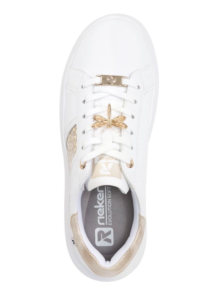 Sneaker mit Libellen-Metallschmuck WEISS-GOLD