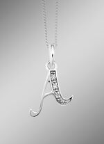 Buchstaben-Anh&auml;nger aus Wei&szlig;gold mit Diamanten 