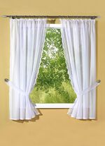 &laquo;Plauener Stickerei&raquo; Seitenschal-Garnitur, verschiedene Ausf&uuml;hrungen WEISS