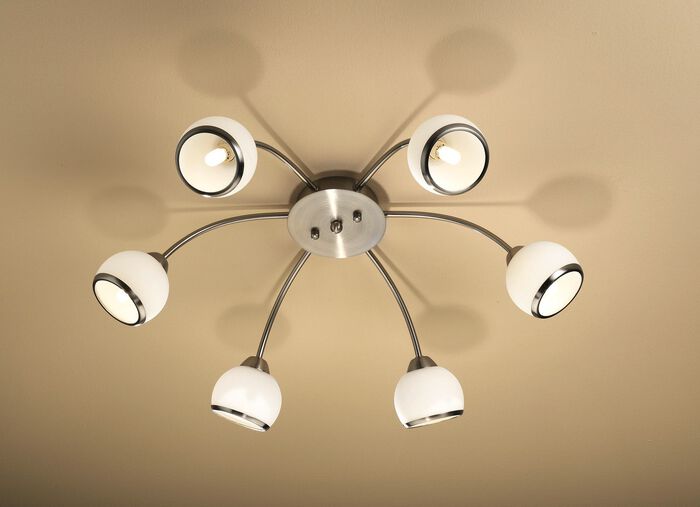 LED-Lampen mit Gestell aus lackiertem Eisen CHROM