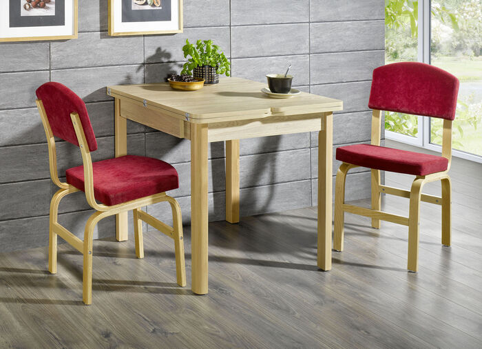 Schicke, moderne Esszimmerm&ouml;bel NATUR-ROT