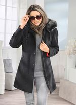 Longjacke mit abnehmbarer Kapuze 