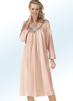 Nachthemd, Langarm mit V-Ausschnitt PFIRSICH