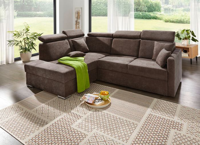 Polsterm&ouml;bel mit verstellbaren Kopfst&uuml;tzen BRAUN