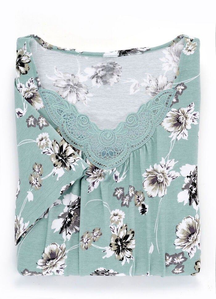 Zweierpack Nachthemden, wadenlang und mit Stickereispitze  