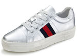 Sneaker aus metallisiertem Nappaleder SILBER