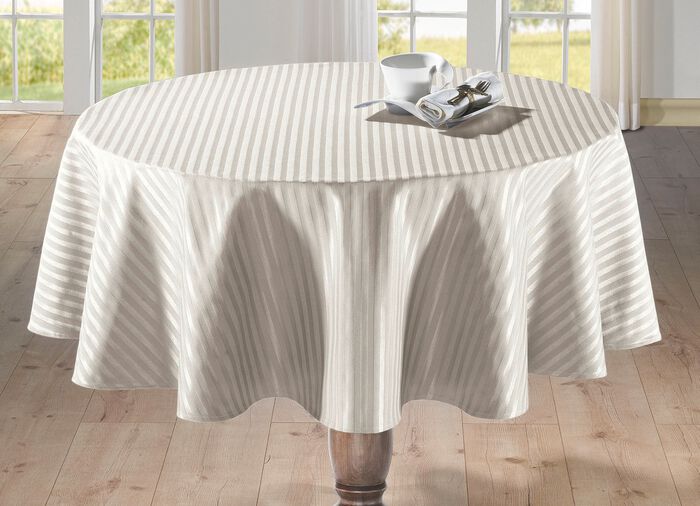 Feine Tisch- und Raumdekoration mit gl&auml;nzendem Streifendessin CHAMPAGNER