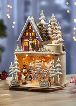 Beleuchtete Winterwaldszene mit Timerfunktion 