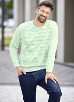 Rundhalspullover mit Strukturdessin in 3 Farben LIMETTE MELIERT