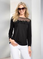 Shirt-Tunika mit Mesh-Einsatz 