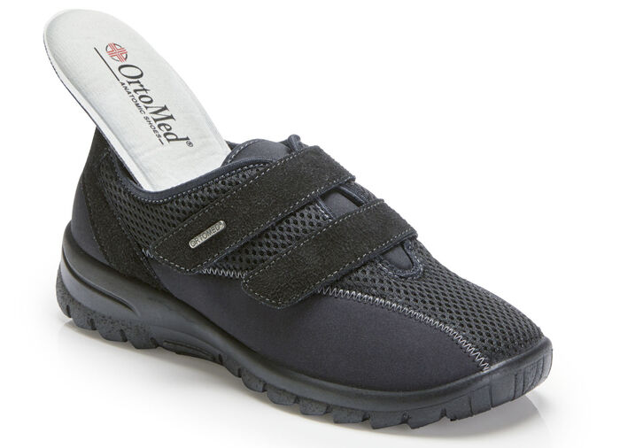 Bequeme Damen-Klettschuhe, Weite H, mit herausnehmbarem Fussbett SCHWARZ