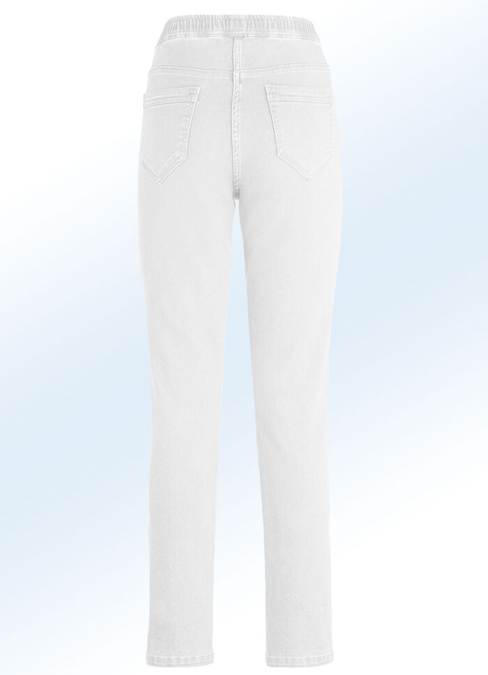 Jeans in Schlupfform WEISS