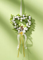 Weidenherz mit Häschen aus Polyresin