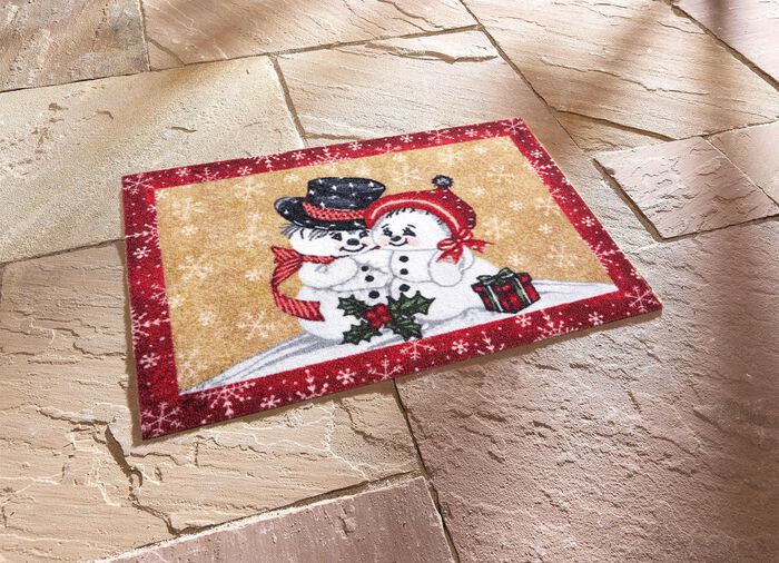 Fussmatte mit Schneemann-Motiv 