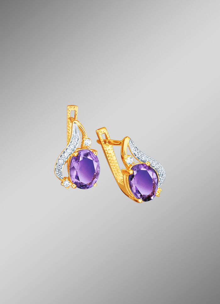 Ohrringe mit echt Amethyst 