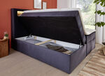 Boxspringbett mit mehrfarbig einstellbarer LED-Beleuchtung ANTHRAZIT