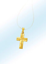 Formschöner Kreuz-Anhänger, teils satiniert