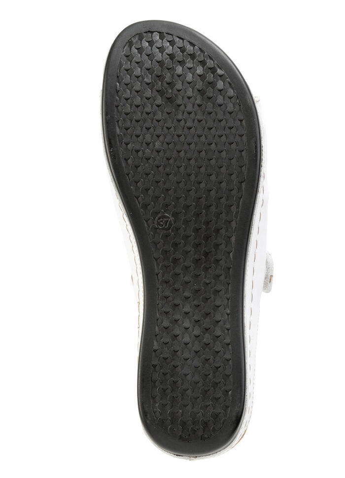 ELENA EDEN Pantolette aus Nappaleder mit Kontrast-Durchzügen WEISS