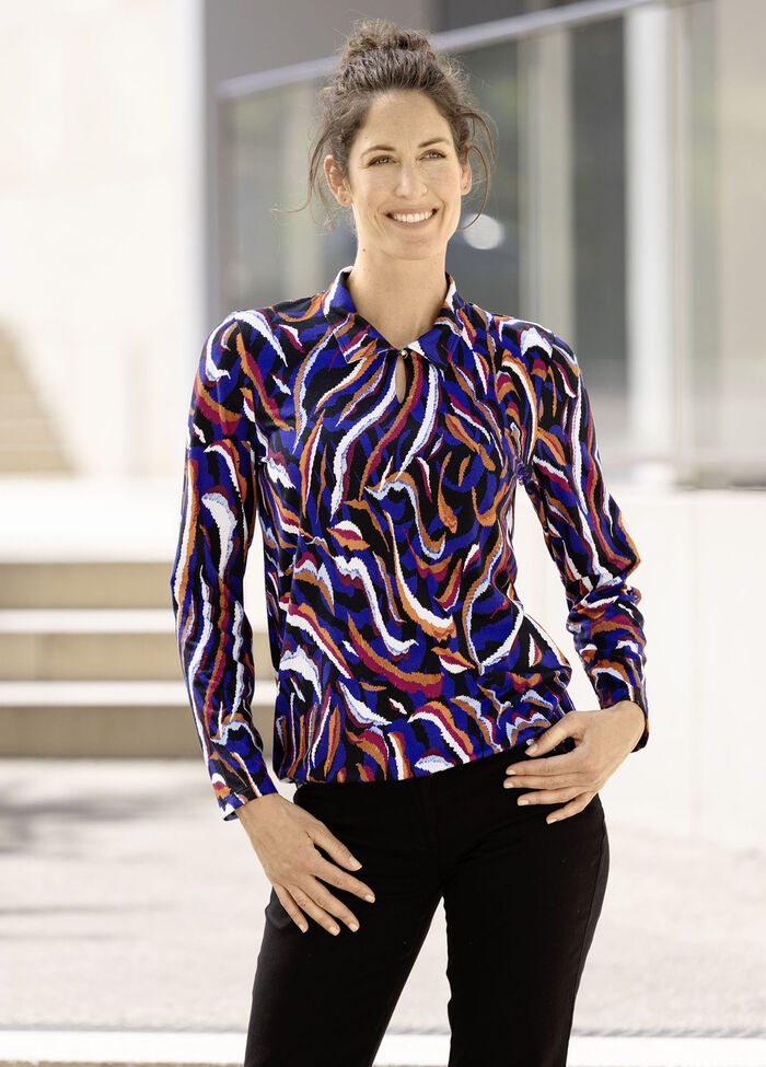 Poloshirt mit Schlaufen-Knopfverschluss 